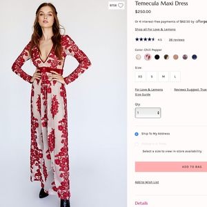 Free People Temecula Maxi Dress in Chili Pepper